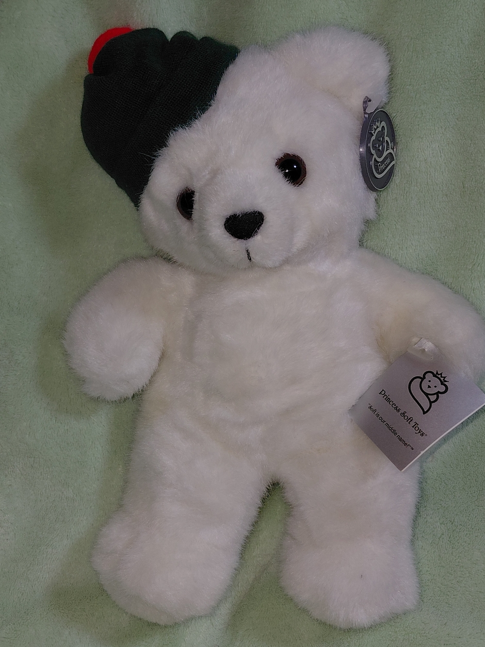 White Plush Bear with Green Hat